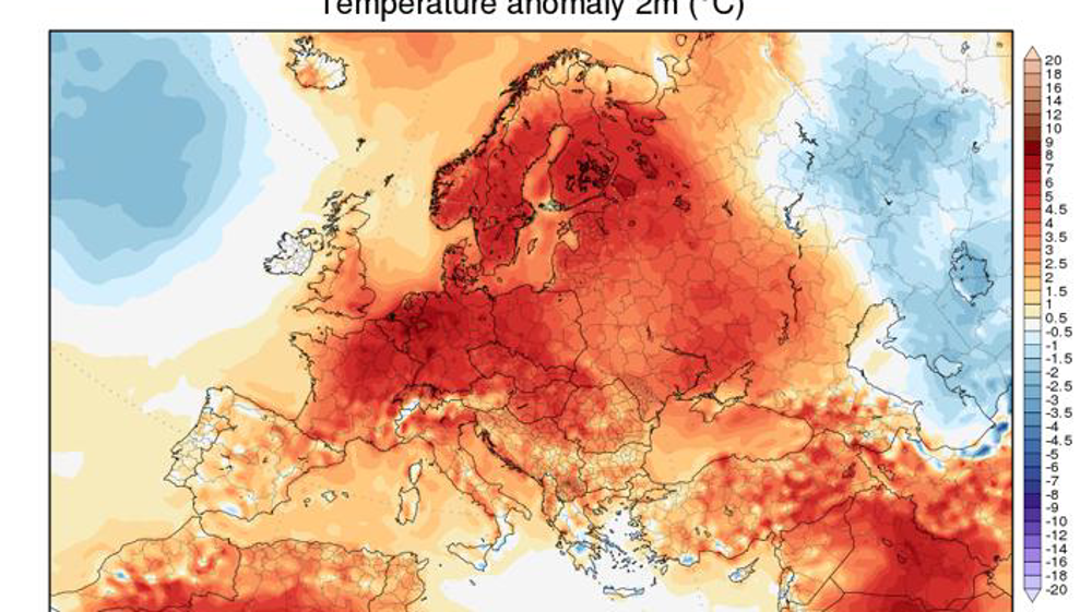 Anomalie de température au sol en Europe du 10 au 16 octobre. © Karsten Haustein
